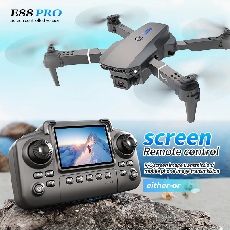 Drone Kit Professional - 전문가용 E88 PRO 드론, 화면 탑재