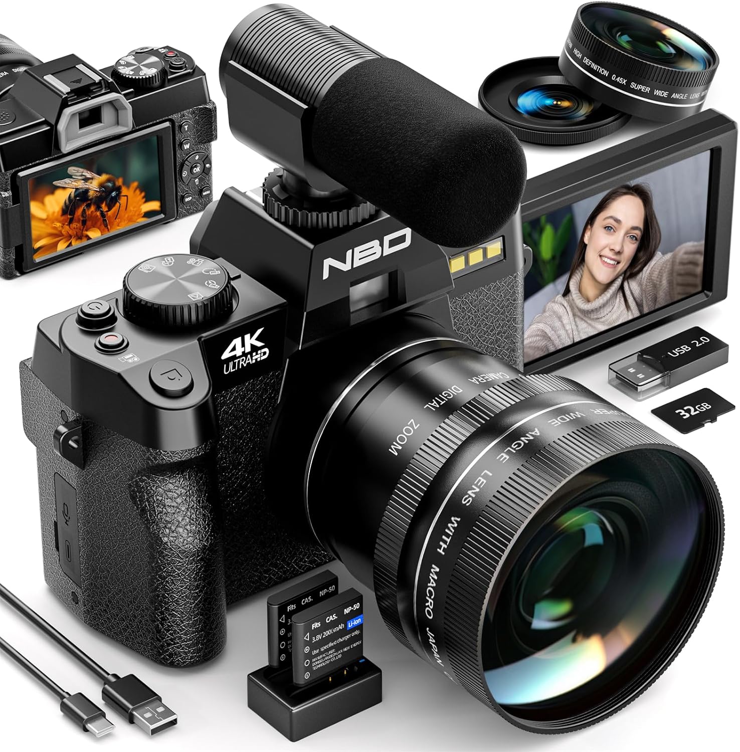 사진용 NBD 4K 디지털 카메라, 48MP 카메라,  - Canon Camera Eos R50 리뷰 및 가격